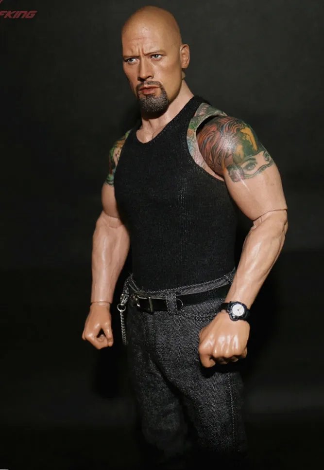 1:6 Fast and Furious - Dwayne Johnson Male Custom Figure Set Wolfking (Outfit and Headsculpt Only)