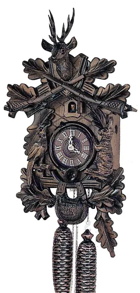 23" Hunter Theme Eight Day Movement Larger German Cuckoo Clock