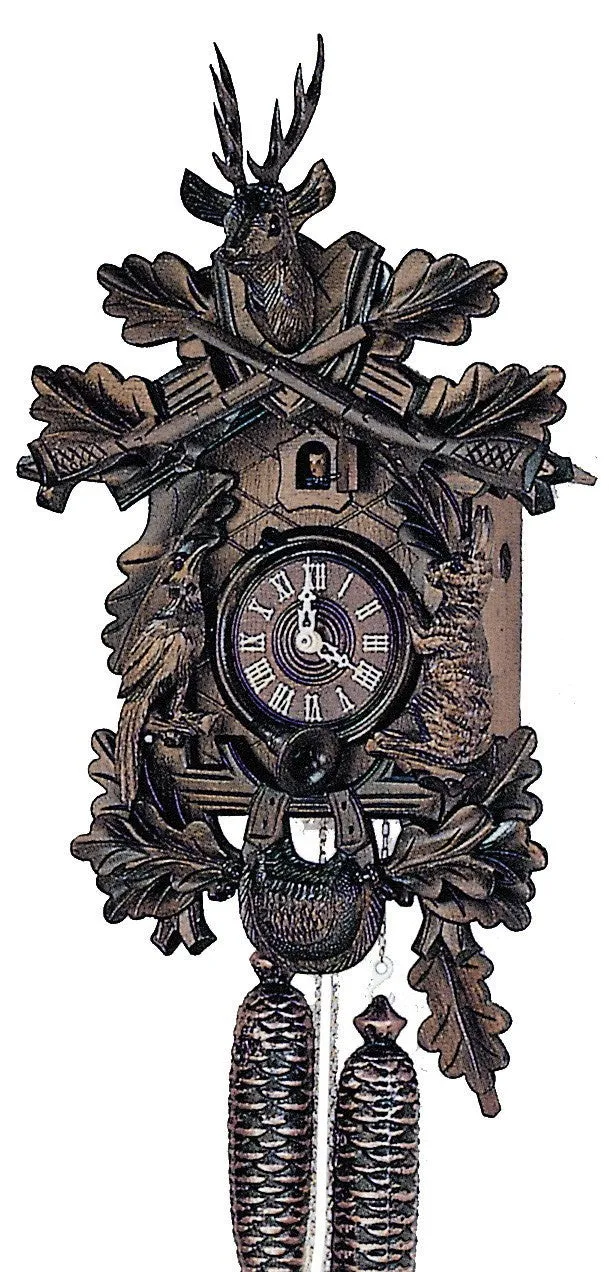 23" Hunter Theme Eight Day Movement Larger German Cuckoo Clock