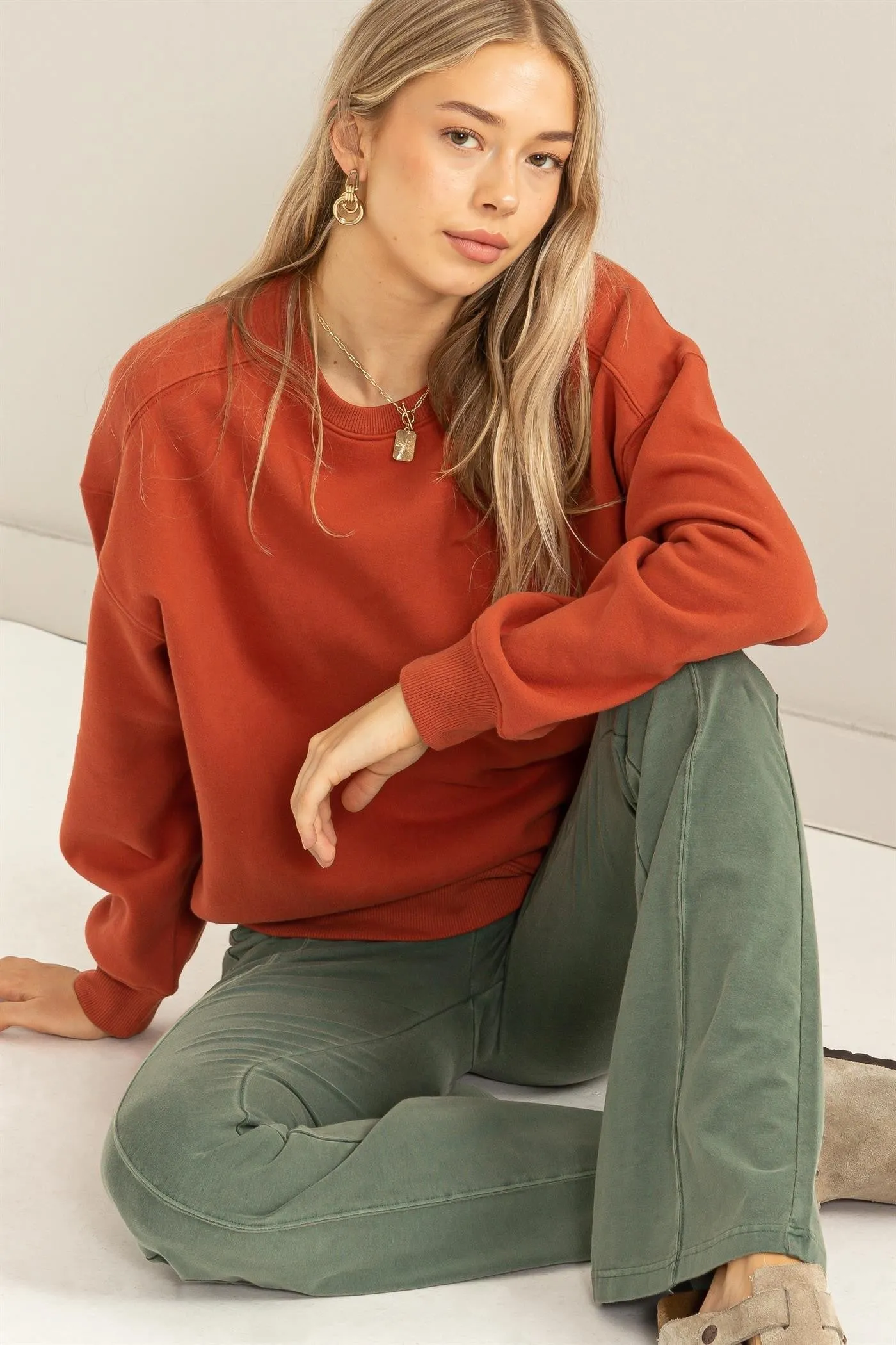 'A Hint' Sweatshirt - Clay