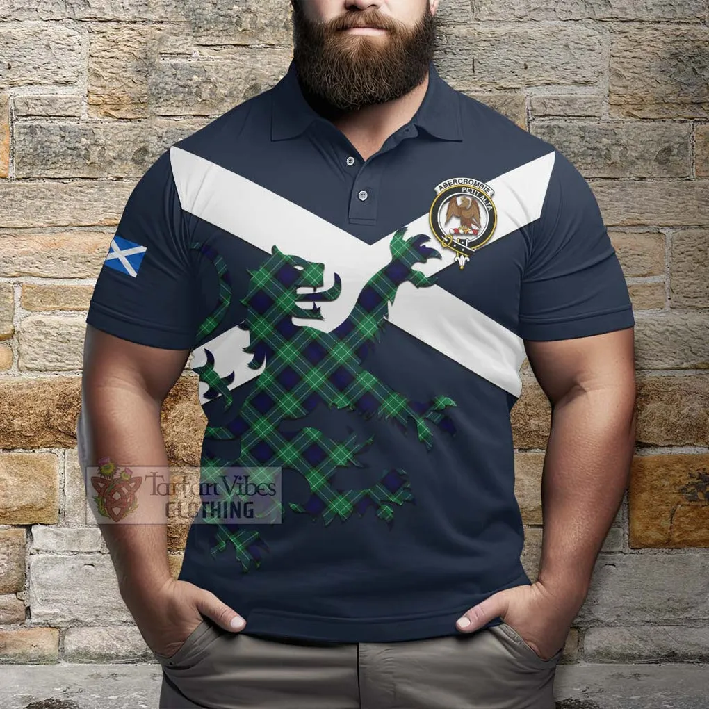 Abercrombie Tartan Lion Rampant Polo Shirt Proudly Display Your Heritage with Alba Gu Brath and Clan Name