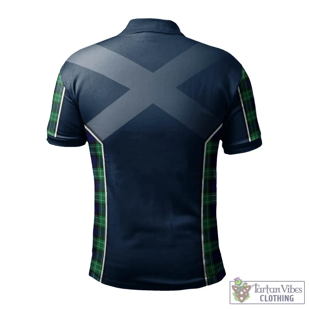 Abercrombie Tartan Men's Polo Shirt with Family Crest and Lion Rampant Vibes Sport Style
