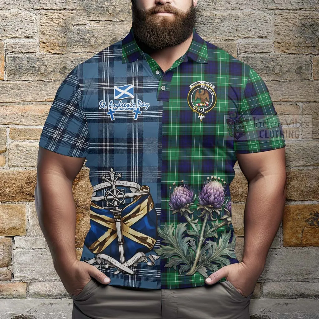 Abercrombie Tartan Polo Shirt Happy St. Andrew's Day Half Tartan Style