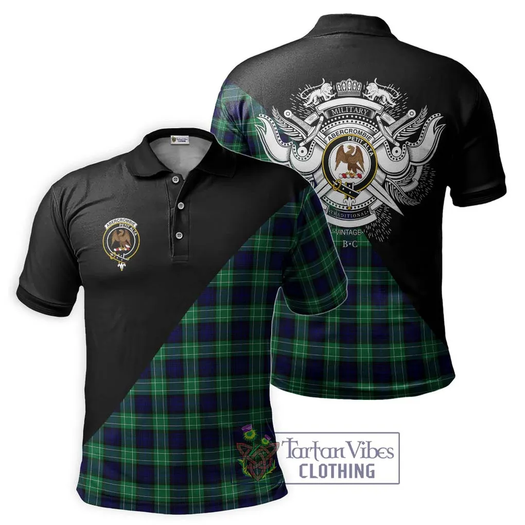 Abercrombie Tartan Polo Shirt with Family Crest and Military Logo Style