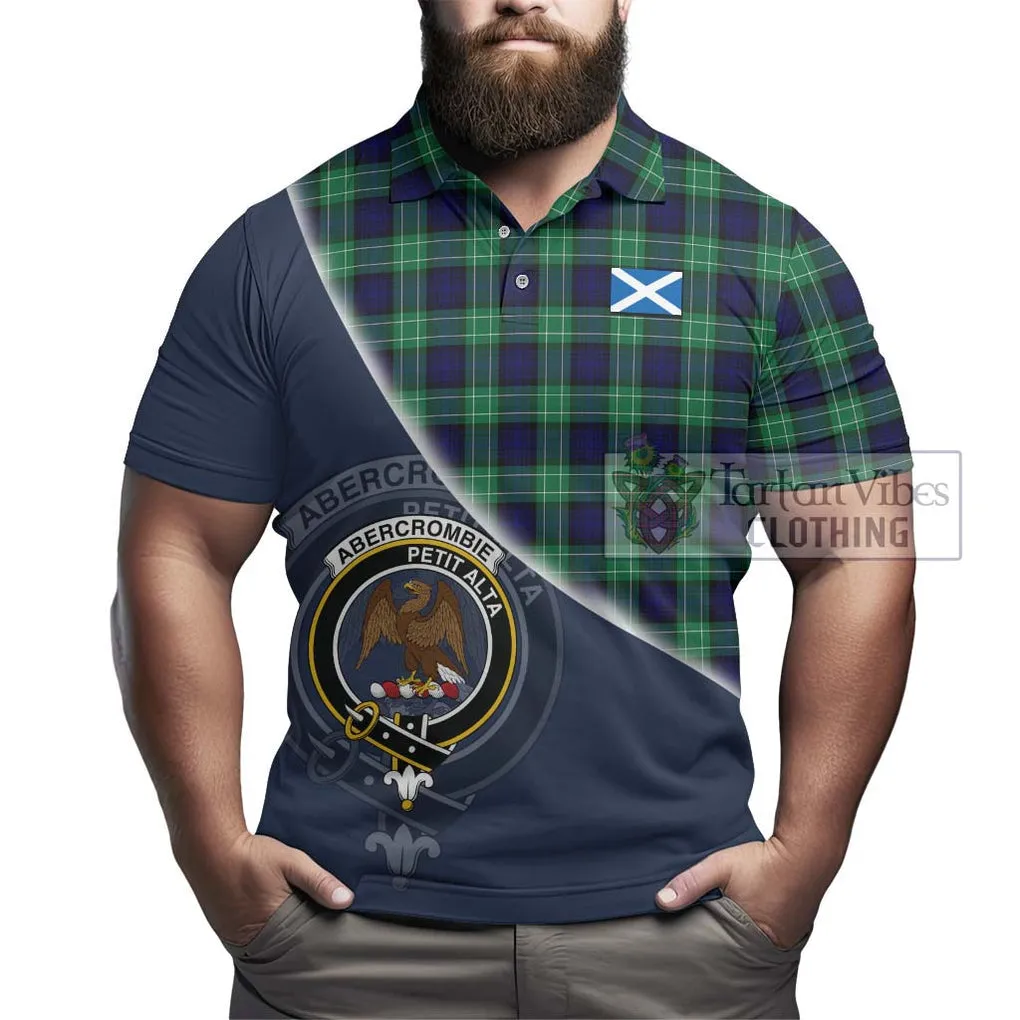 Abercrombie Tartan Polo Shirt with Personalised National Flag and Family Crest Half Style