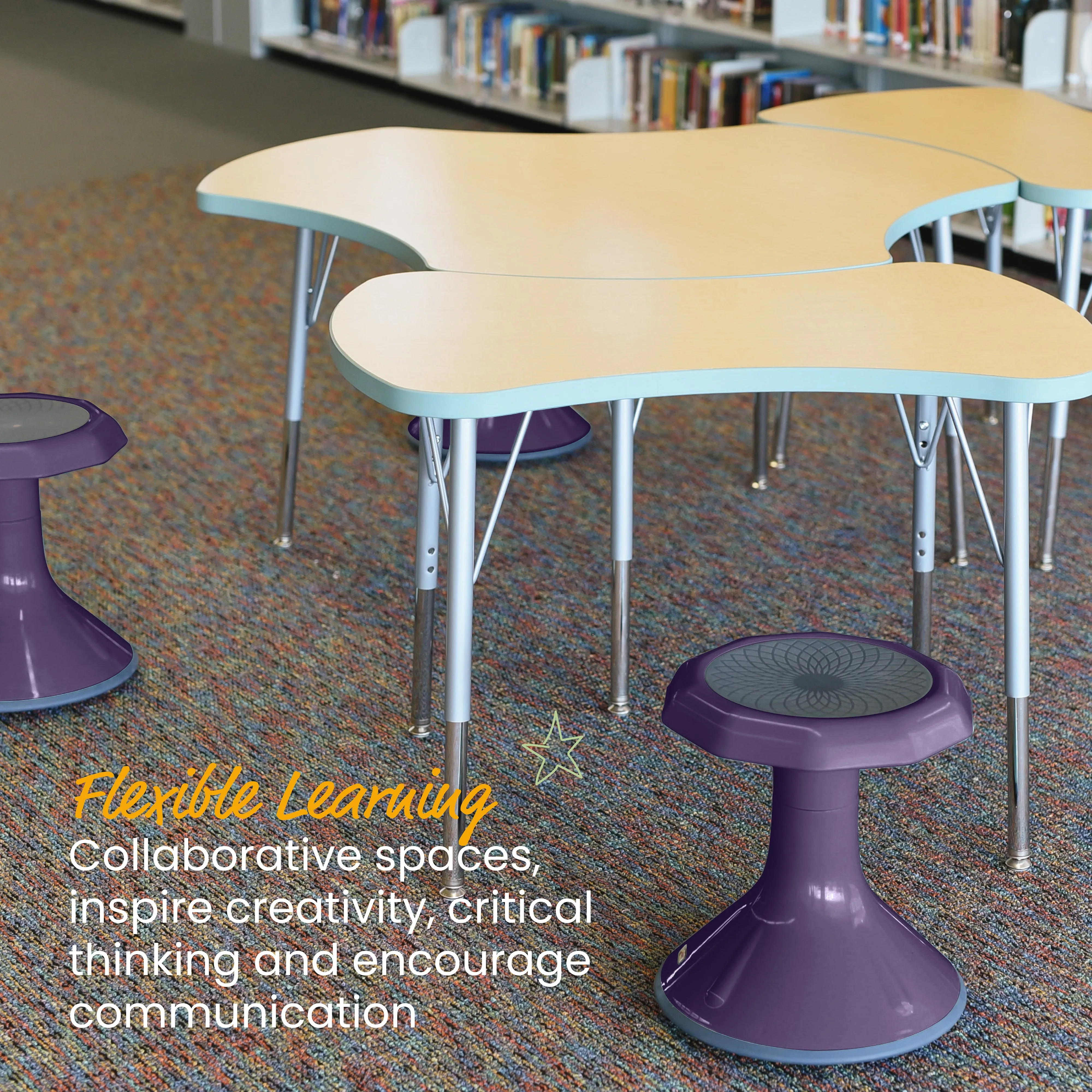ACE Active Core Engagement Wobble Stool, Flexible Seating, 15in Seat Height