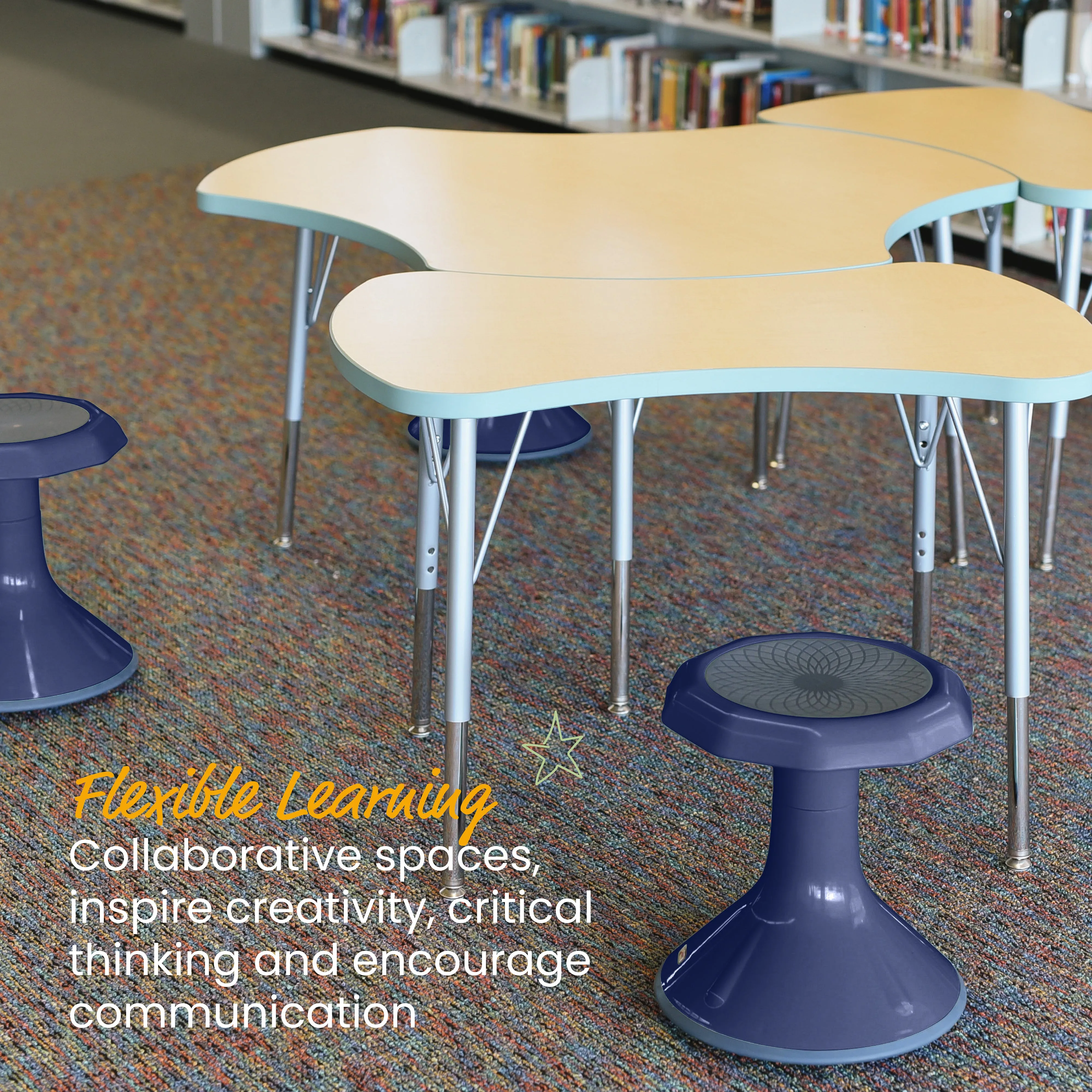 ACE Active Core Engagement Wobble Stool, Flexible Seating, 15in Seat Height