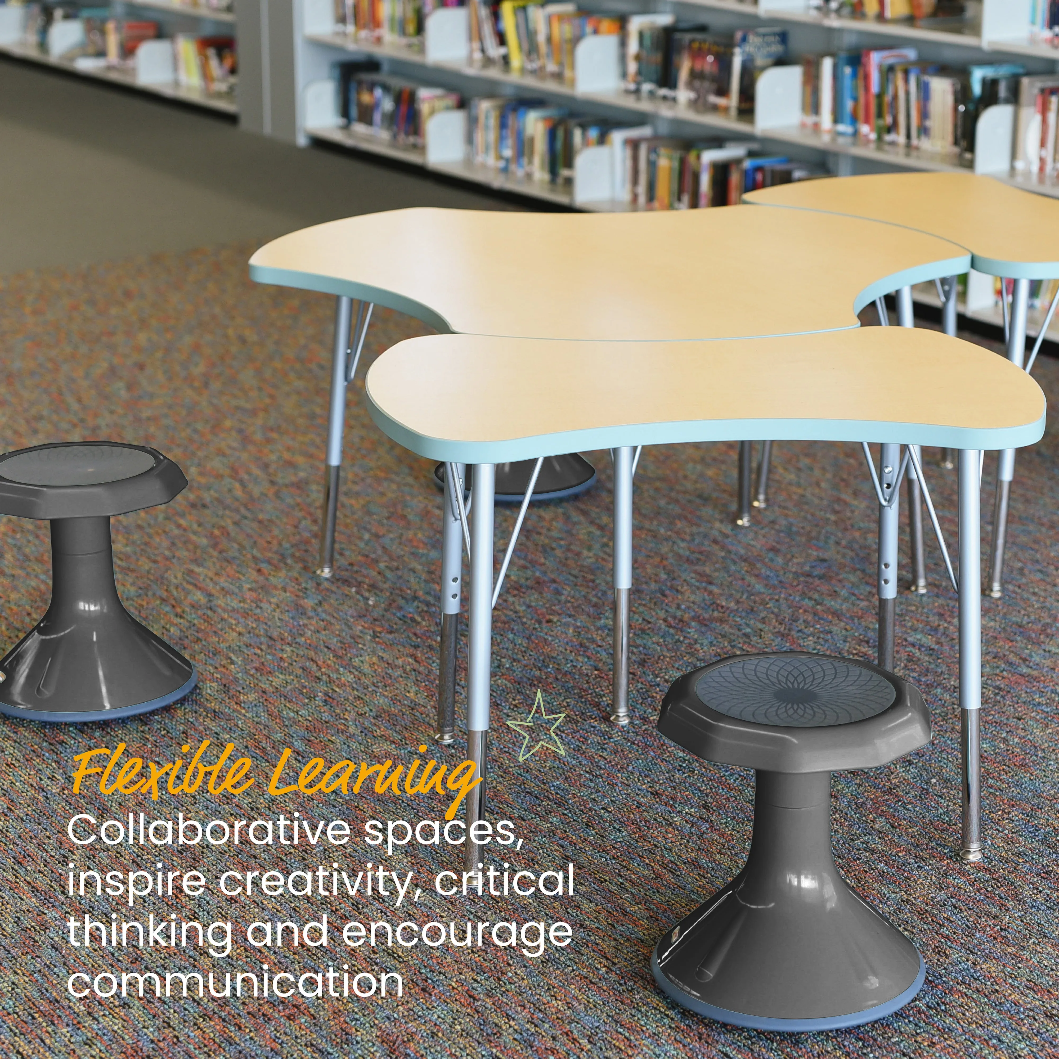 ACE Active Core Engagement Wobble Stool, Flexible Seating, 15in Seat Height