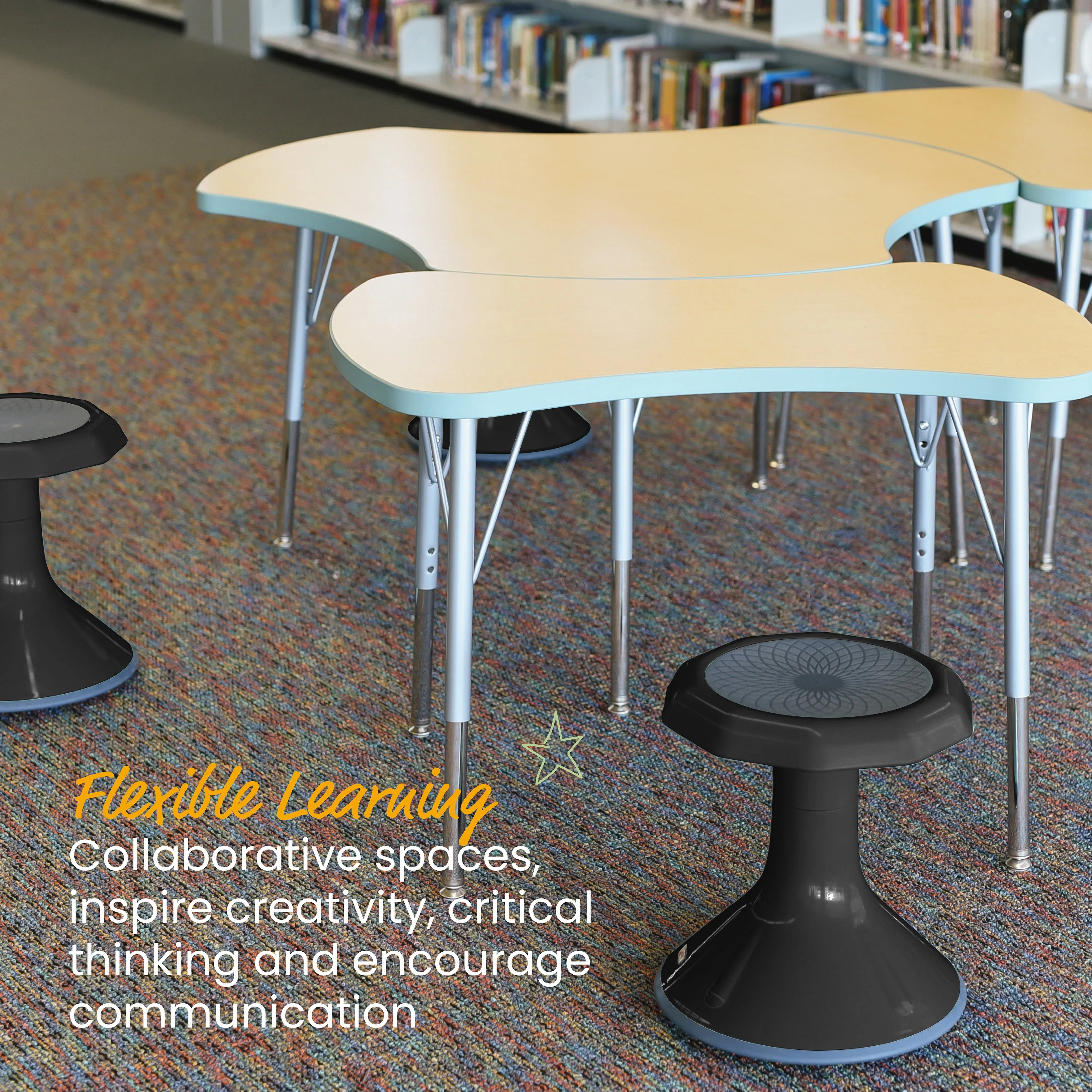 ACE Active Core Engagement Wobble Stool, Flexible Seating, 15in Seat Height
