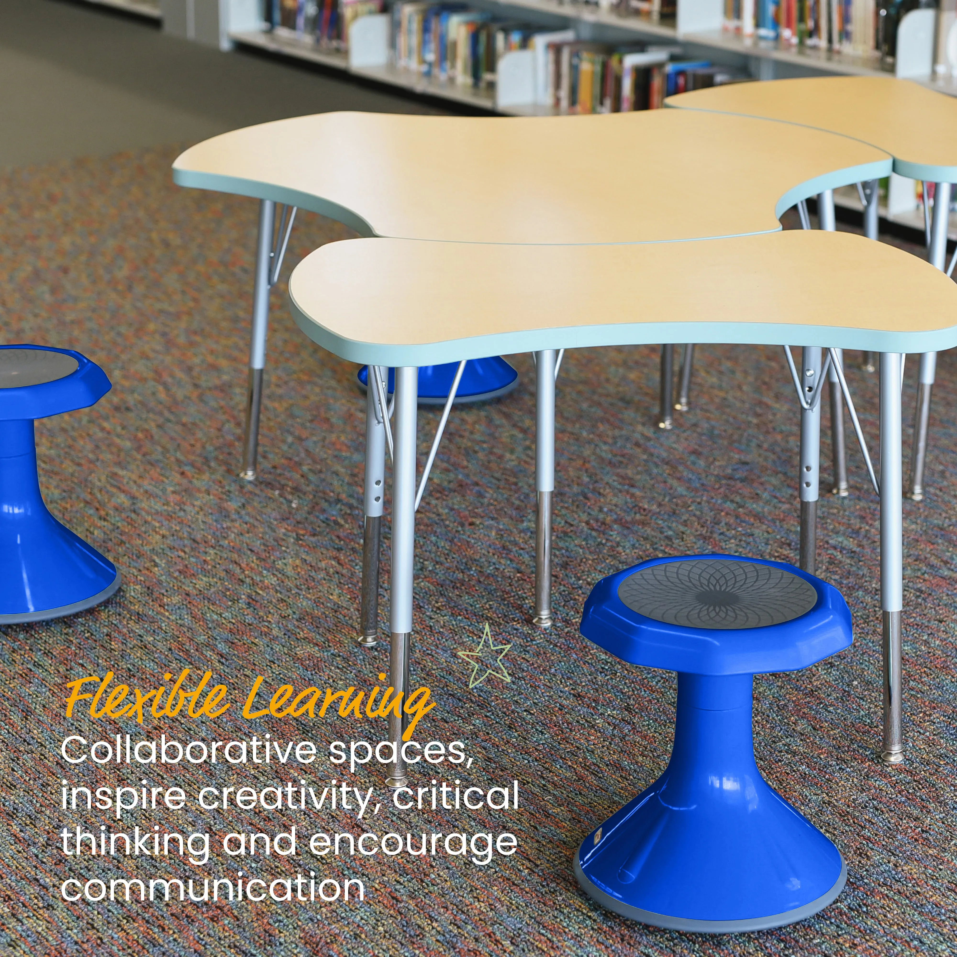 ACE Active Core Engagement Wobble Stool, Flexible Seating, 15in Seat Height