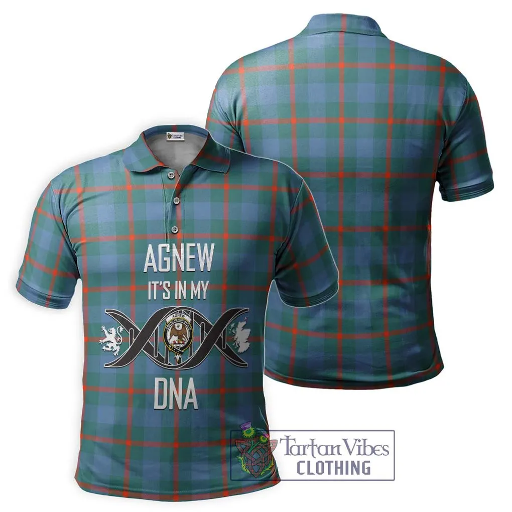 Agnew Ancient Tartan Polo Shirt with Family Crest DNA In Me Style