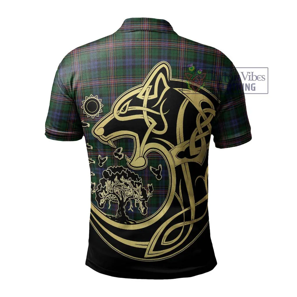 Allison Tartan Polo Shirt with Family Crest Celtic Wolf Style