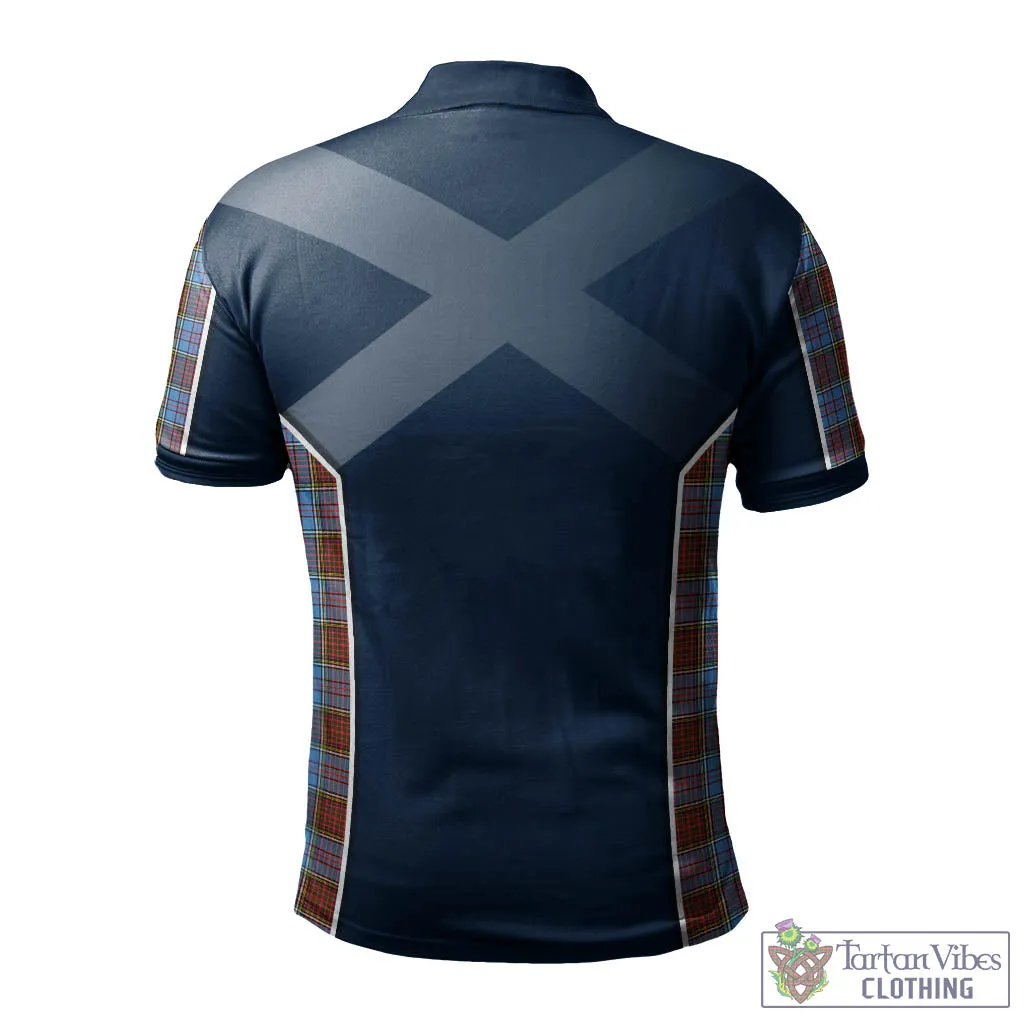 Anderson Modern Tartan Men's Polo Shirt with Family Crest and Lion Rampant Vibes Sport Style