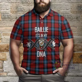 Baillie of Polkemmet Red Tartan Polo Shirt with Family Crest DNA In Me Style