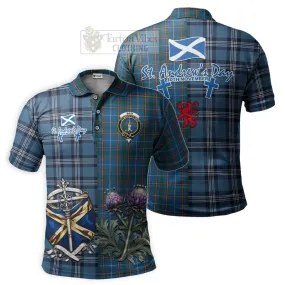 Bain Tartan Polo Shirt Happy St. Andrew's Day Half Tartan Style