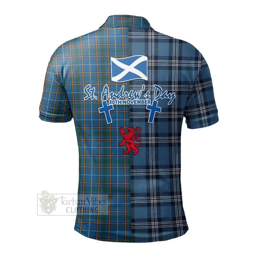 Bain Tartan Polo Shirt Happy St. Andrew's Day Half Tartan Style