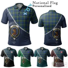 Baird Ancient Tartan Polo Shirt with Personalised National Flag and Family Crest Half Style