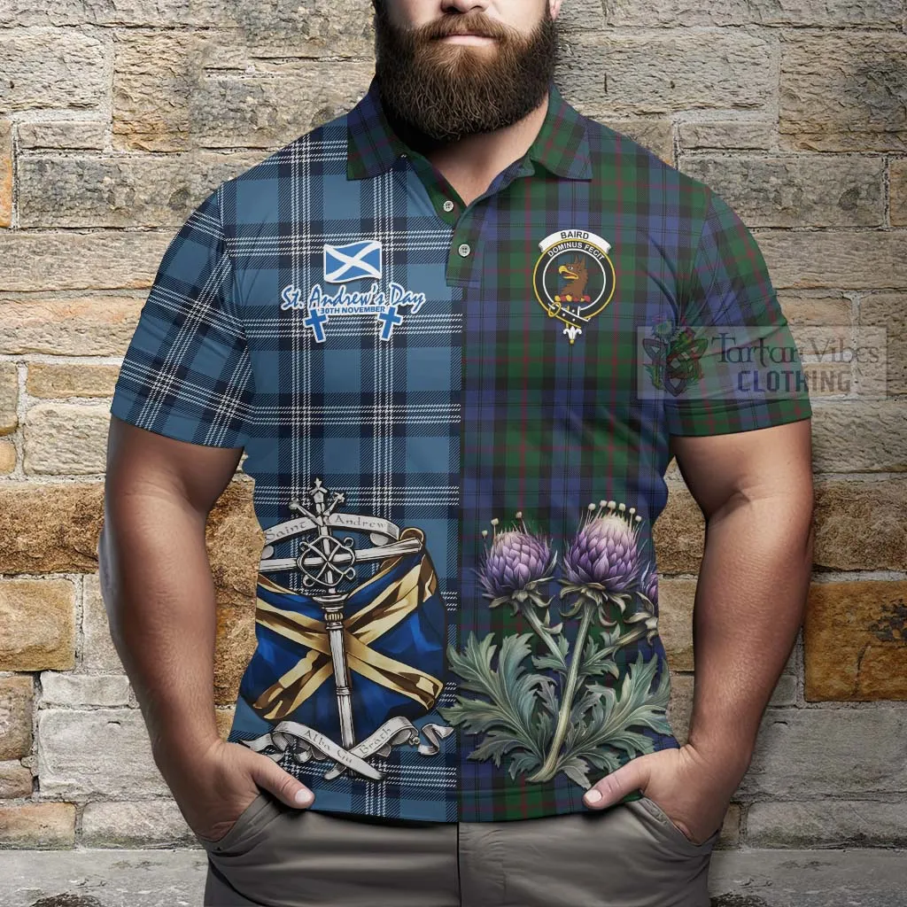 Baird Tartan Polo Shirt Happy St. Andrew's Day Half Tartan Style