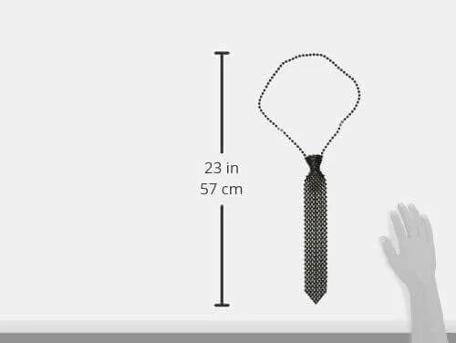 Beaded Tie Necklace - Black