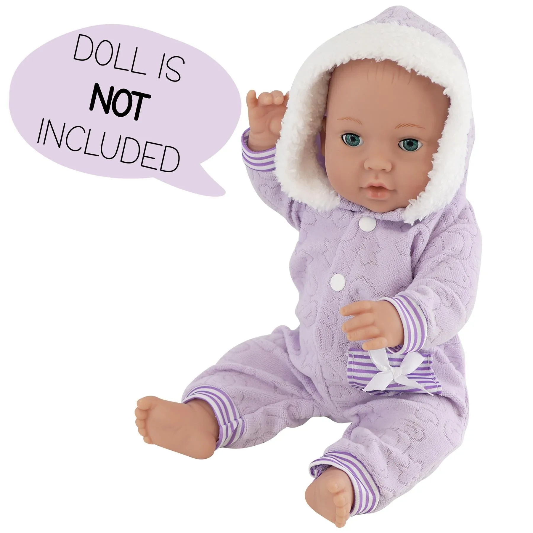 BiBi Outfits - Set of 6 Doll Clothes (Pink, Stripes) (30 cm / 12" - 40 cm / 16")