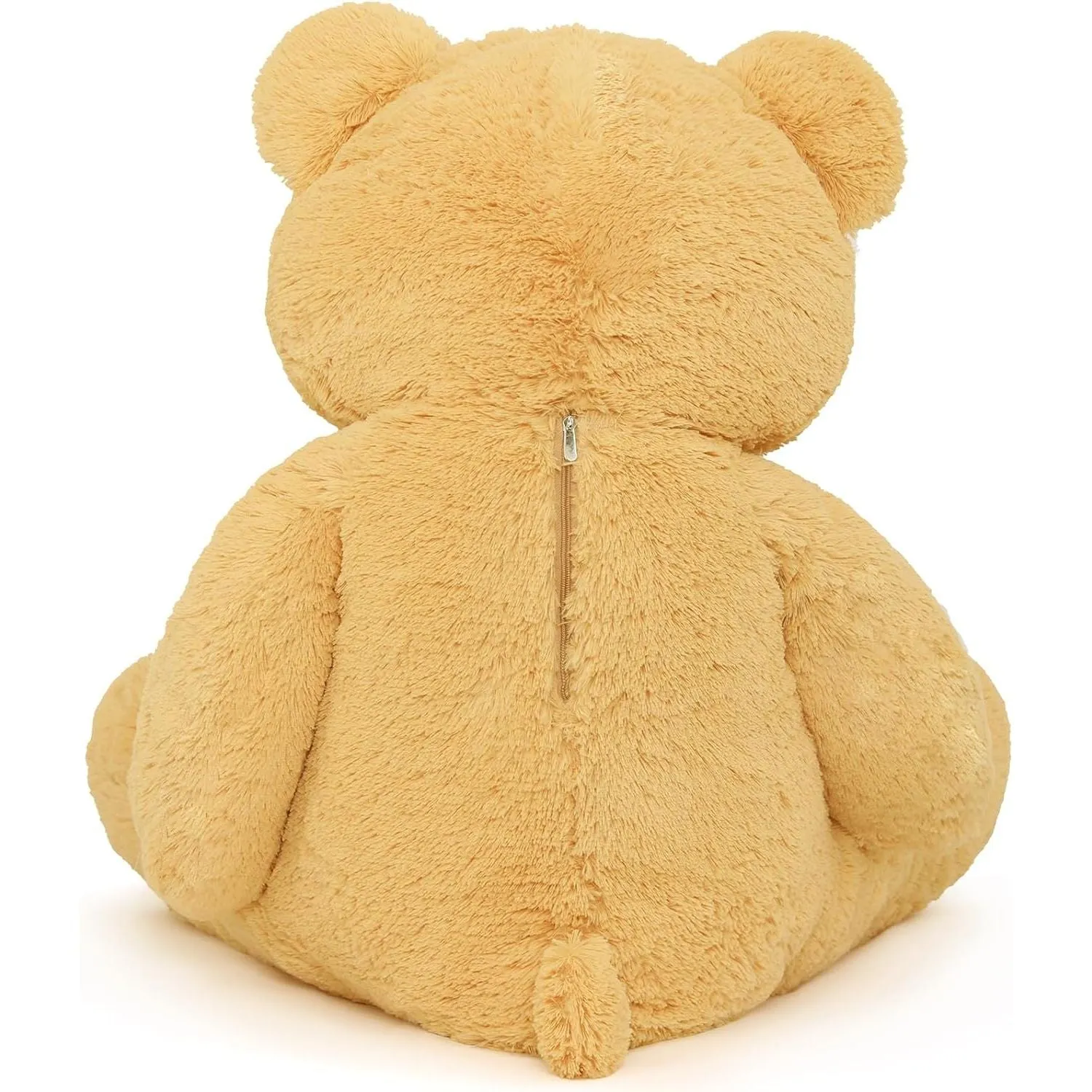 Big Teddy Bear Plush Toy, Brown/White/Pink, 39/47 Inches