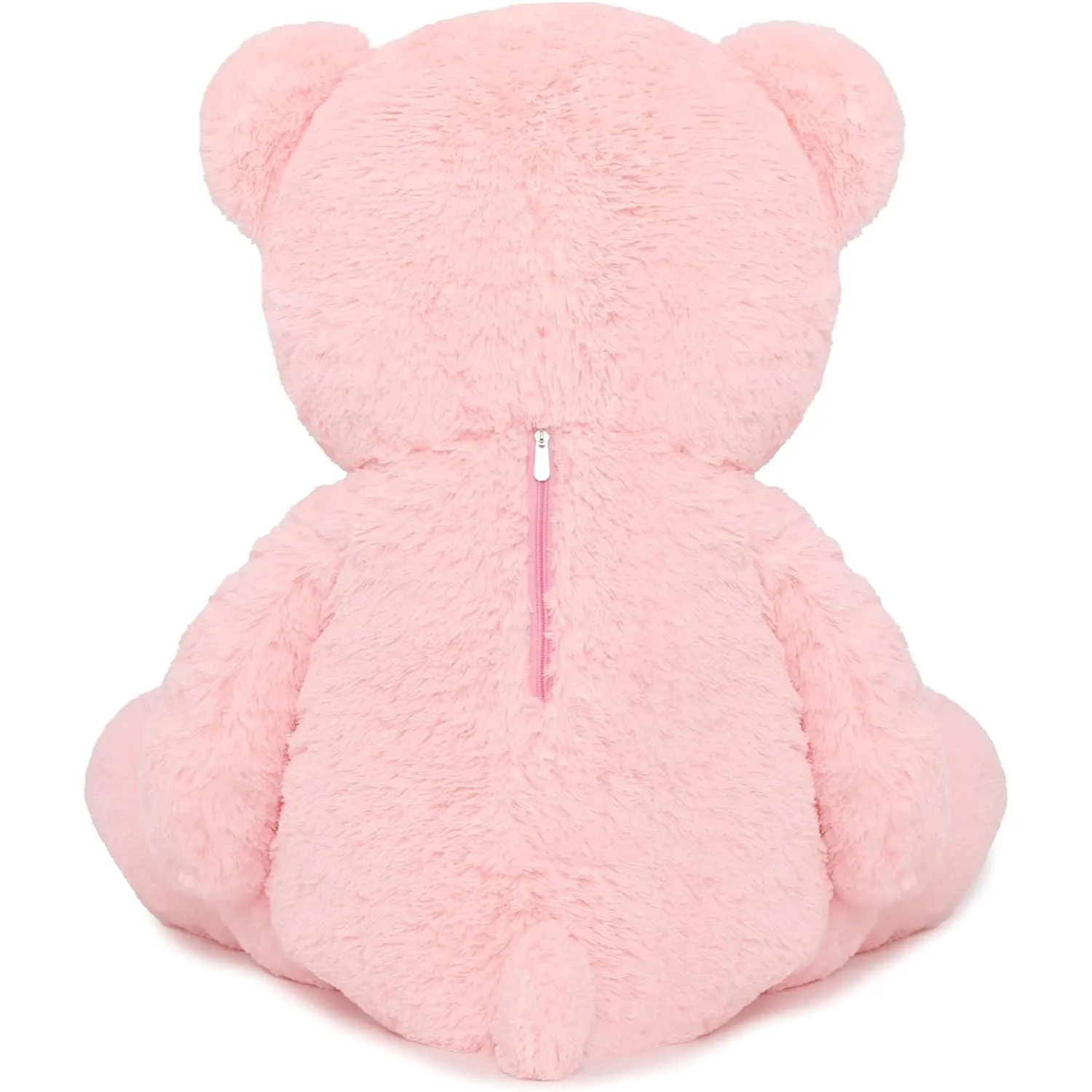 Big Teddy Bear Plush Toy, Brown/White/Pink, 39/47 Inches