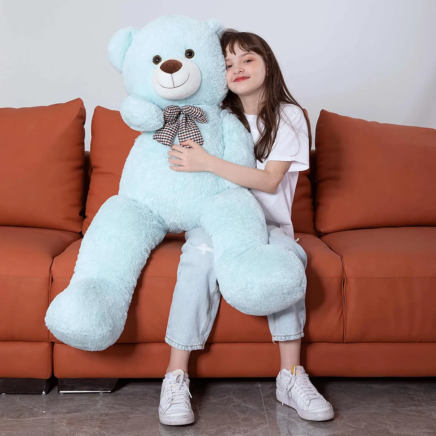 Big Teddy Bear Stuffed Animals, Sky Blue, 47 Inches