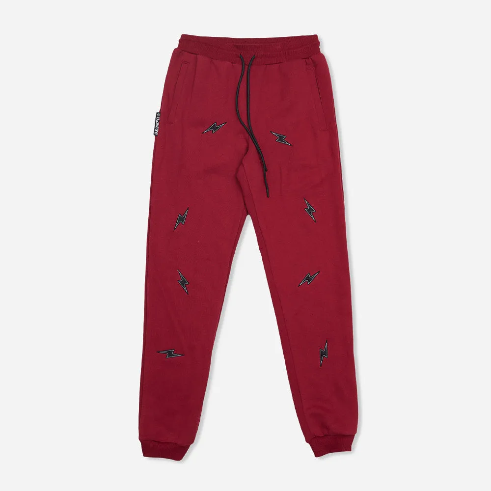 Blaze Felt Applique Sweatpants Burgundy