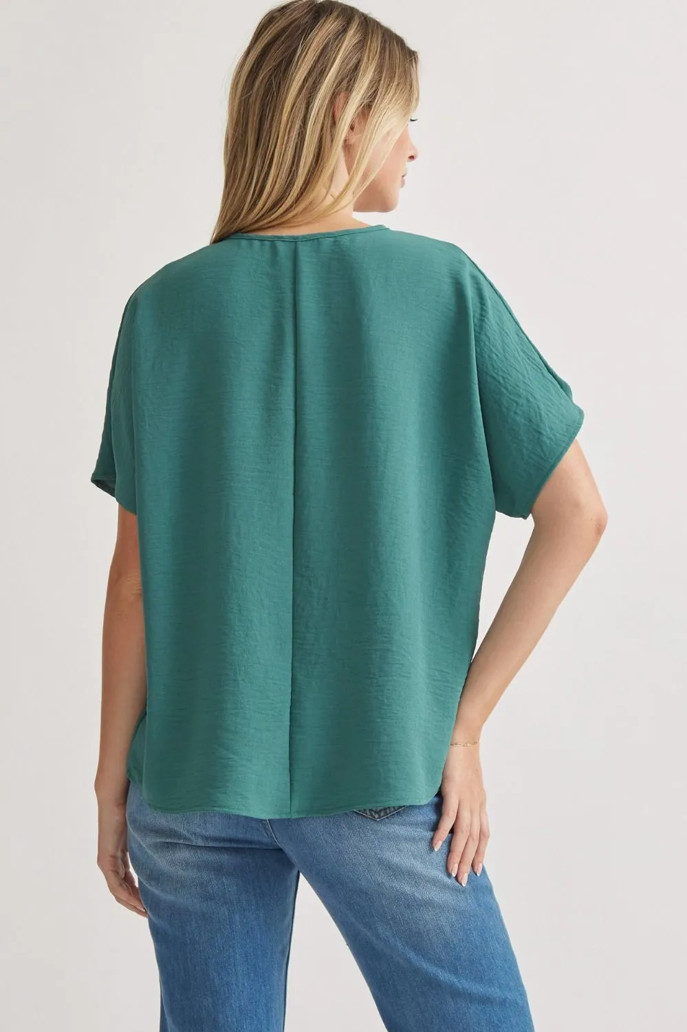 Blissful Basics V-Neck Top - Forest