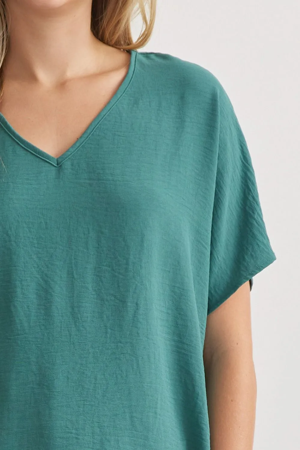 Blissful Basics V-Neck Top - Forest