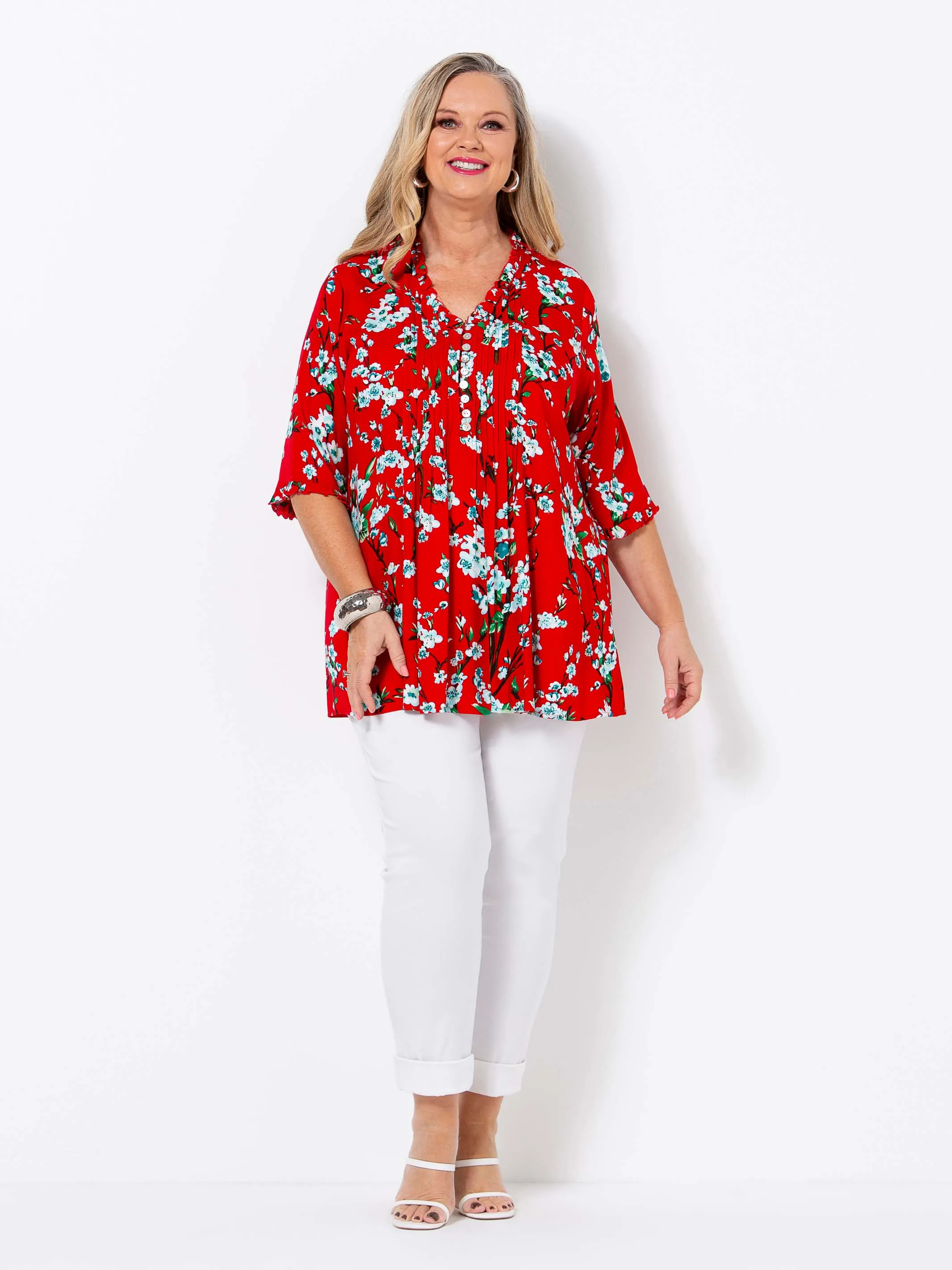 Cherry Blossom Tuck Top