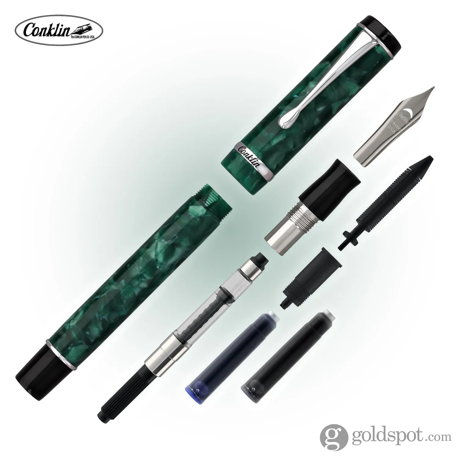 Conklin Duragraph Fountain Pen in Forest Green