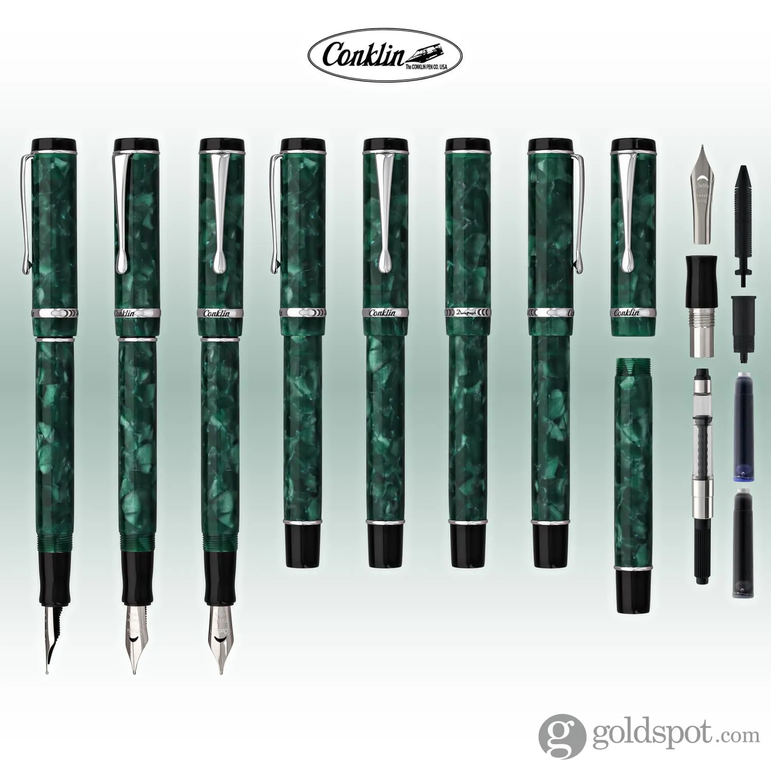 Conklin Duragraph Fountain Pen in Forest Green