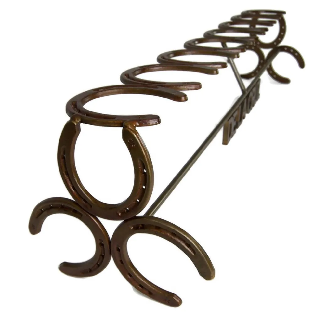 Custom Name Horseshoe Boot Rack - The Heritage Forge