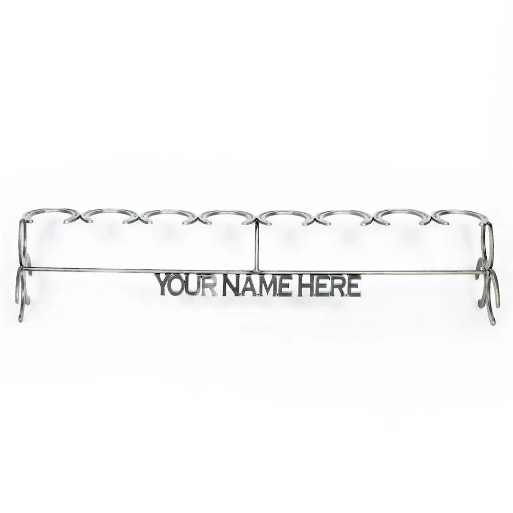 Custom Name Horseshoe Boot Rack - The Heritage Forge