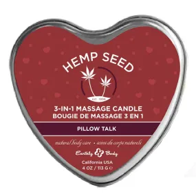 Earthly Body Heart Tin Edible Massage Candle Pillow Talk