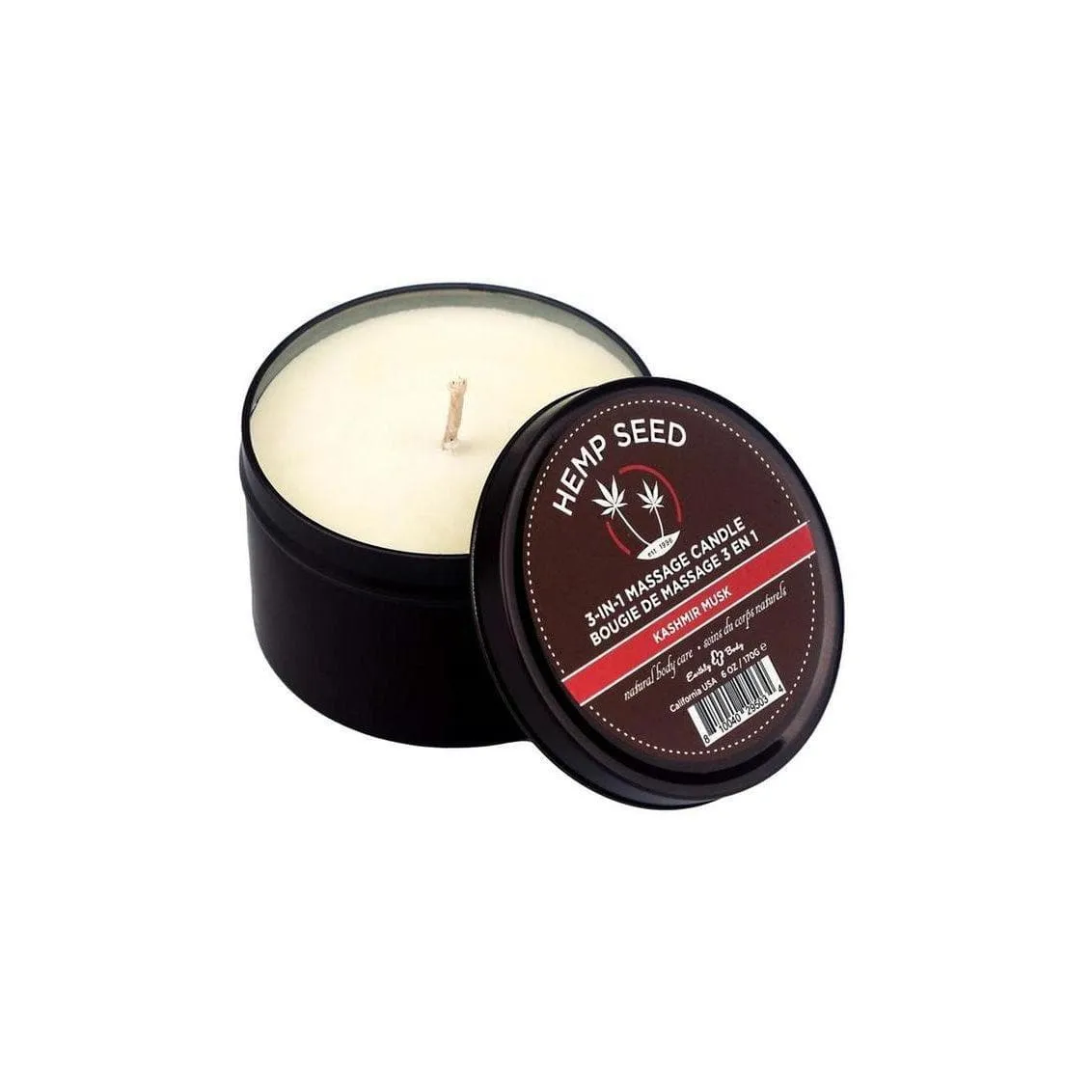 Earthly Body Hemp Seed 3 In 1 Massage Candle Kashmir Musk 6 oz