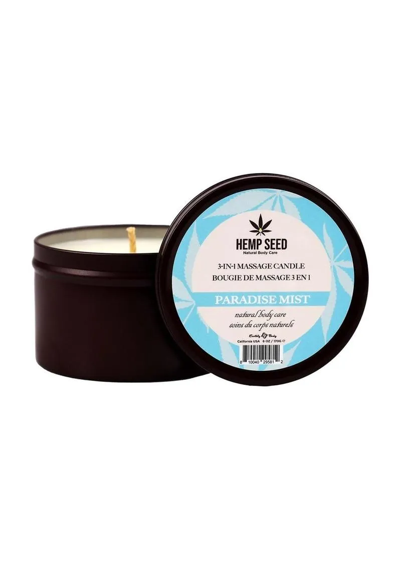 Earthly Body Hemp Seed 3 In 1 Massage Candle - Paradise Mist