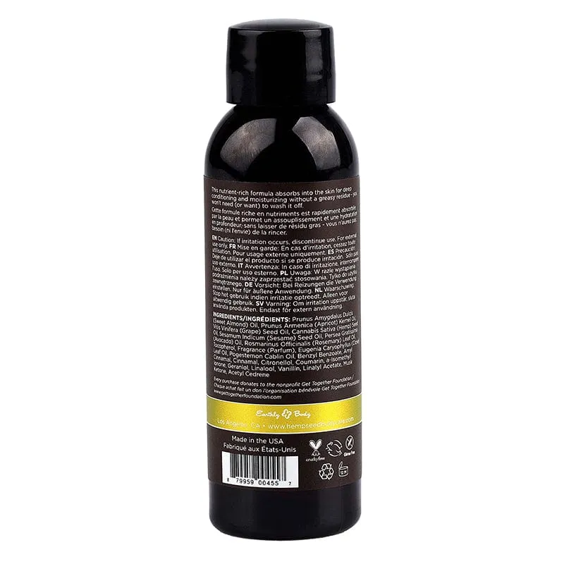 Earthly Body Hemp Seed Massage Oil Nag Champa