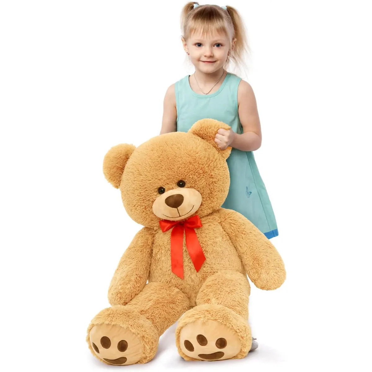 Giant Teddy Bear Plush Toy, Brown, 35.4 Inches