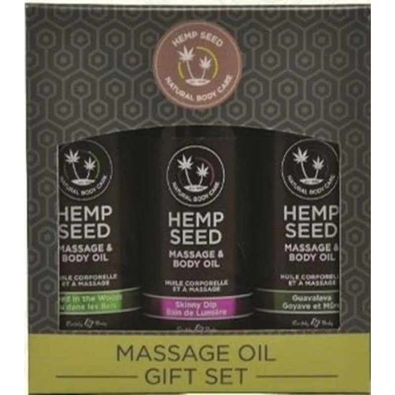 Hemp Seed Massage Oil Gift Set - 3 Pack - 2 Fl. Oz. Bottles