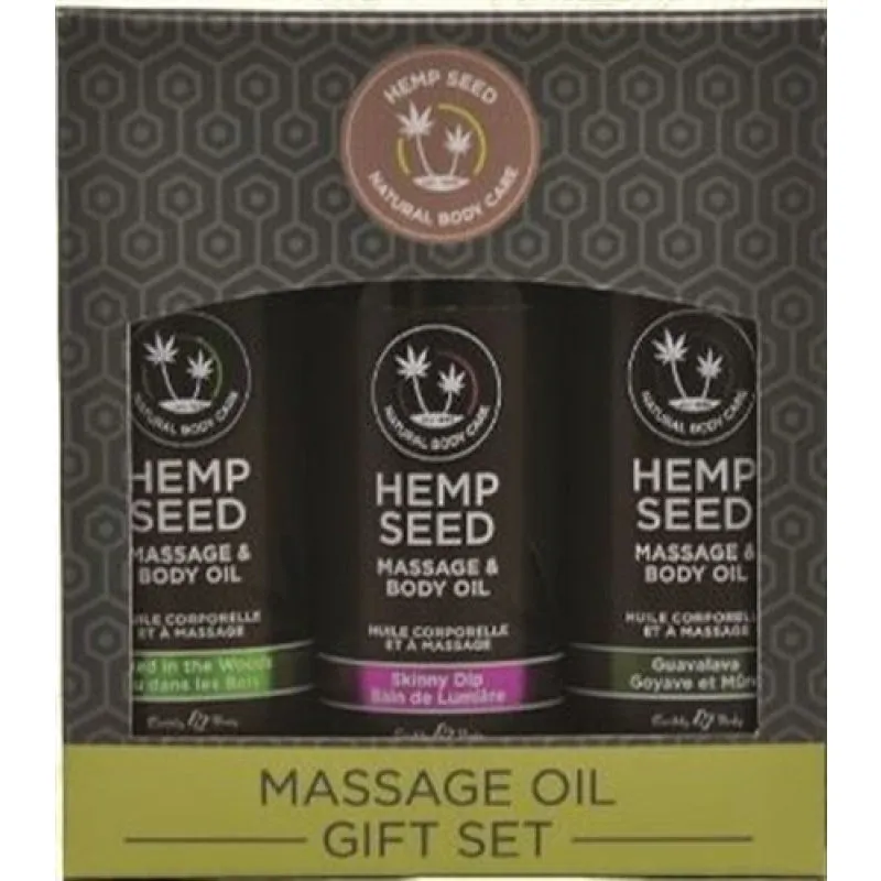 Hemp Seed Massage Oil Gift Set - 3 Pack - 2 Fl. Oz. Bottles