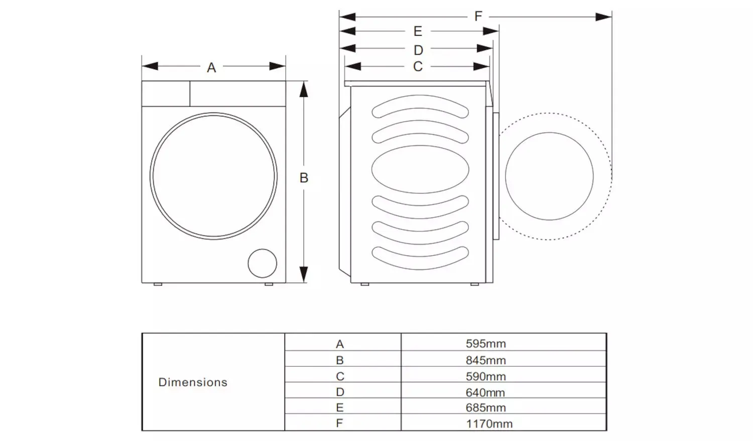 Hisense, DHQA902U 9Kg Heat Pump Tumble Dryer – White – A   Rated
