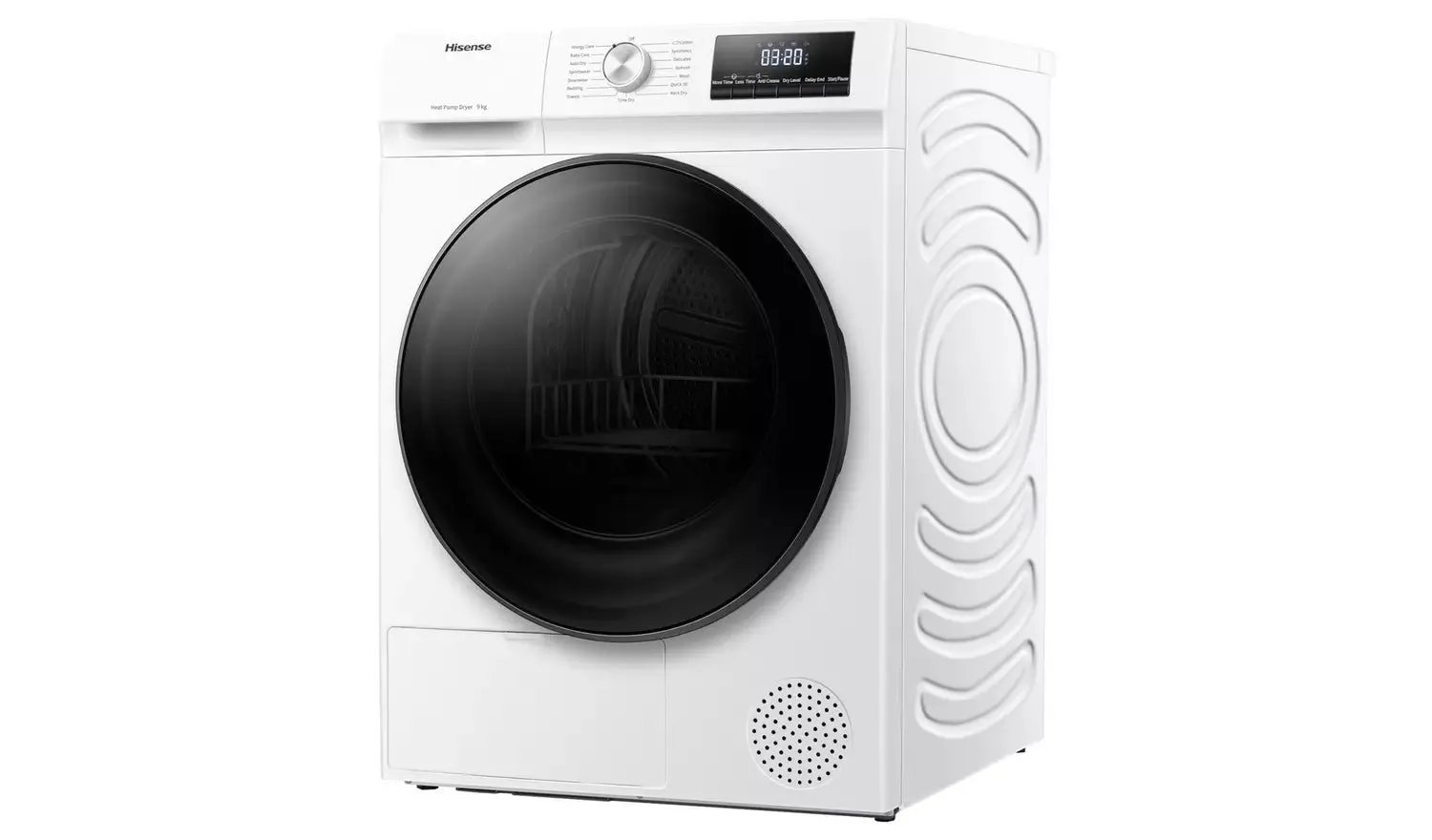 Hisense, DHQA902U 9Kg Heat Pump Tumble Dryer – White – A   Rated