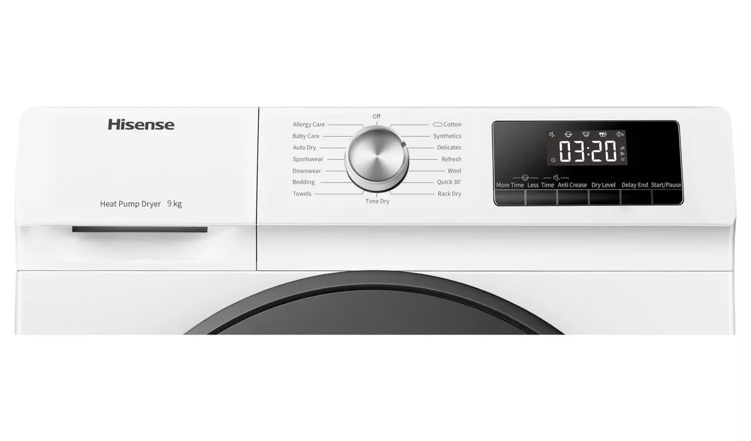 Hisense, DHQA902U 9Kg Heat Pump Tumble Dryer – White – A   Rated