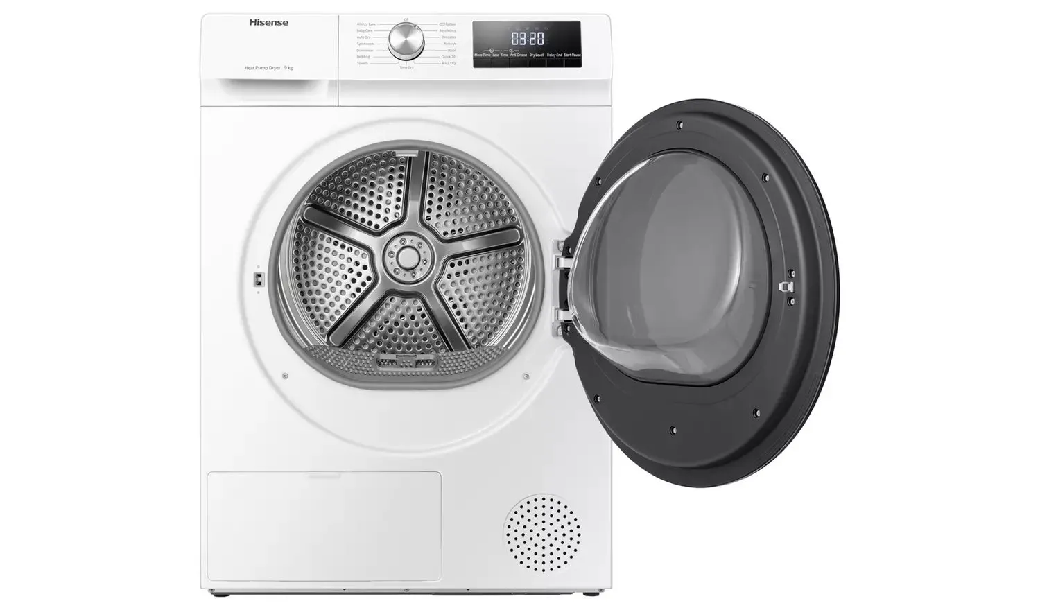 Hisense, DHQA902U 9Kg Heat Pump Tumble Dryer – White – A   Rated
