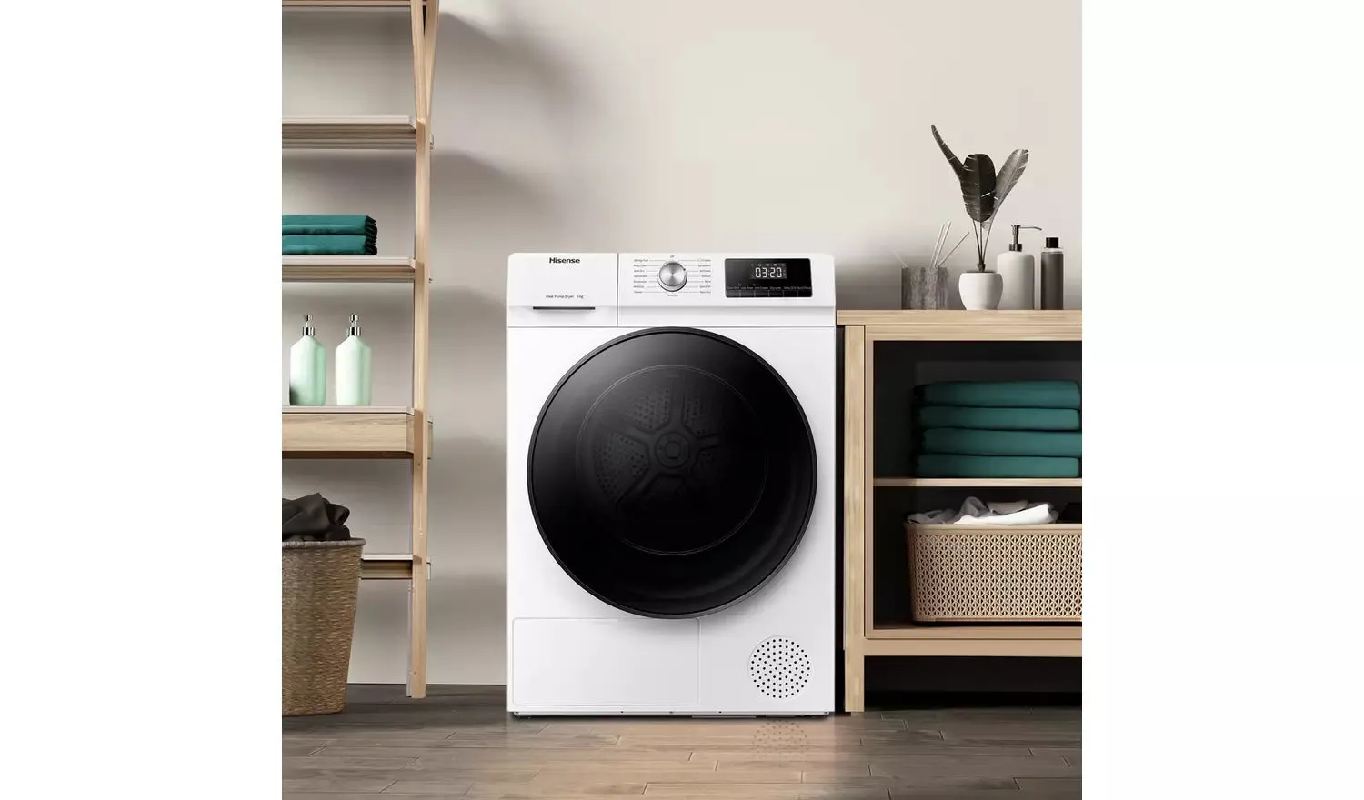 Hisense, DHQA902U 9Kg Heat Pump Tumble Dryer – White – A   Rated