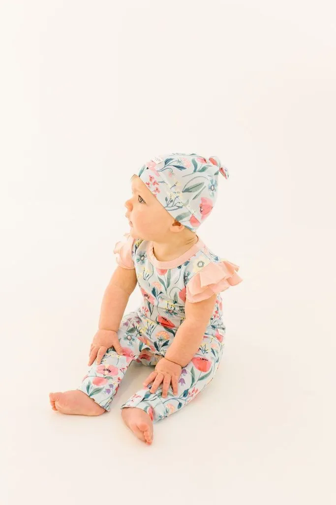 Loulou Lollipop Top Knot Beanie in TENCEL - Bluebell