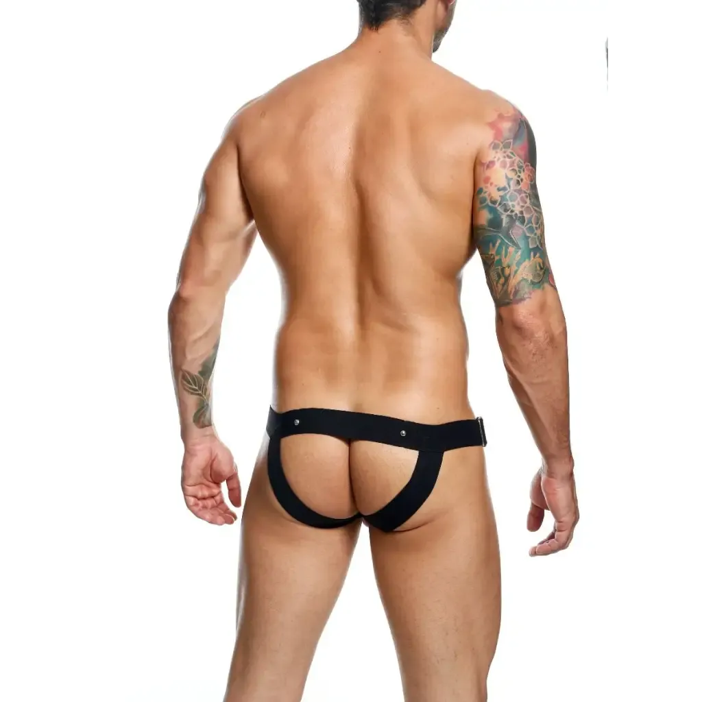 Male Basics Dngeon Cockring Jockstrap Black O/s