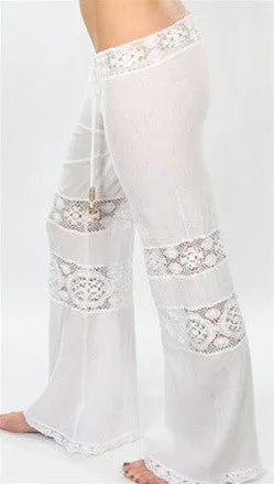 Michelle Jonas Long Hippie Pants in White